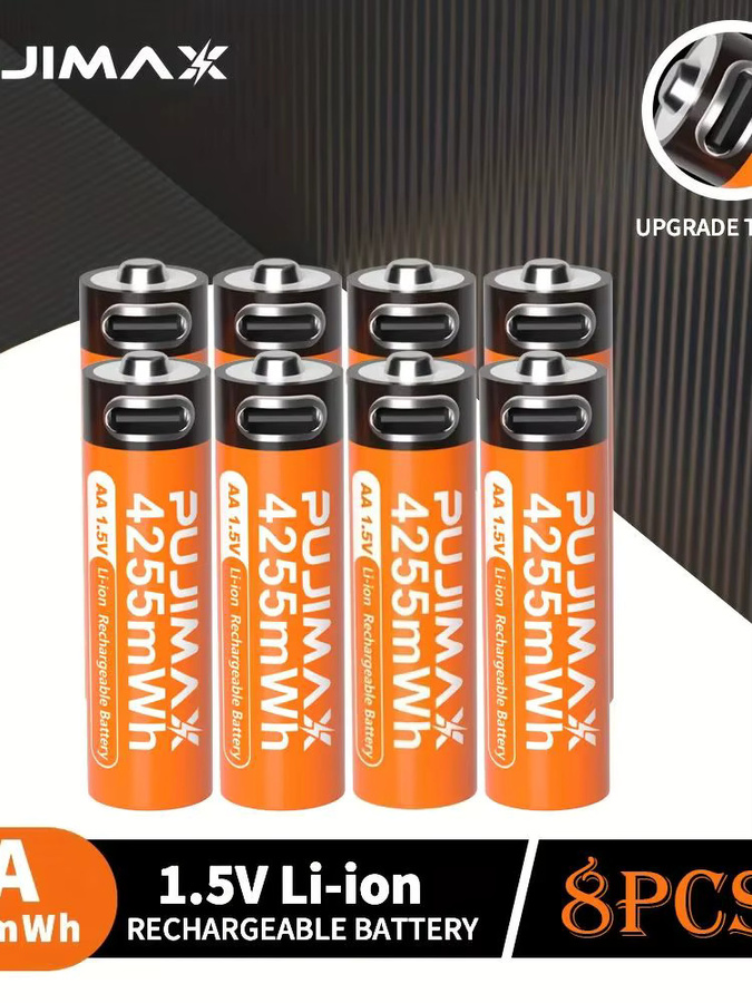 PUJIMAX Wiederaufladbare Lithiumbatterie 1,5 V AA/AAA in Orange - Bild 5