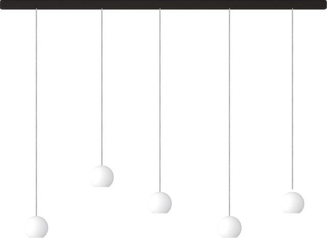KOMOT KOS Quinto S LED-Pendelleuchte mit Schiene, Schwarz matt, Opalglas, Tunable White 2200K - 4200K, Länge: 200 cm - Bild 1