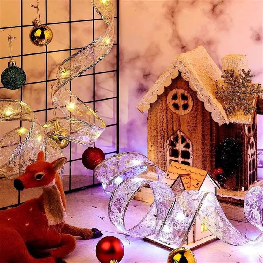 LOUCUNGAN Weihnachtsbaumband-Lichterkette batteriebetrieben für deine Weihnachtsbaum- und Neujahrsdekoration - Bild 3