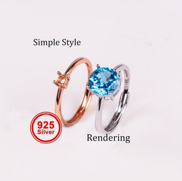 weainy Ringfassungen, 925 Silber, Roségold, 3–15 mm - Bild 1