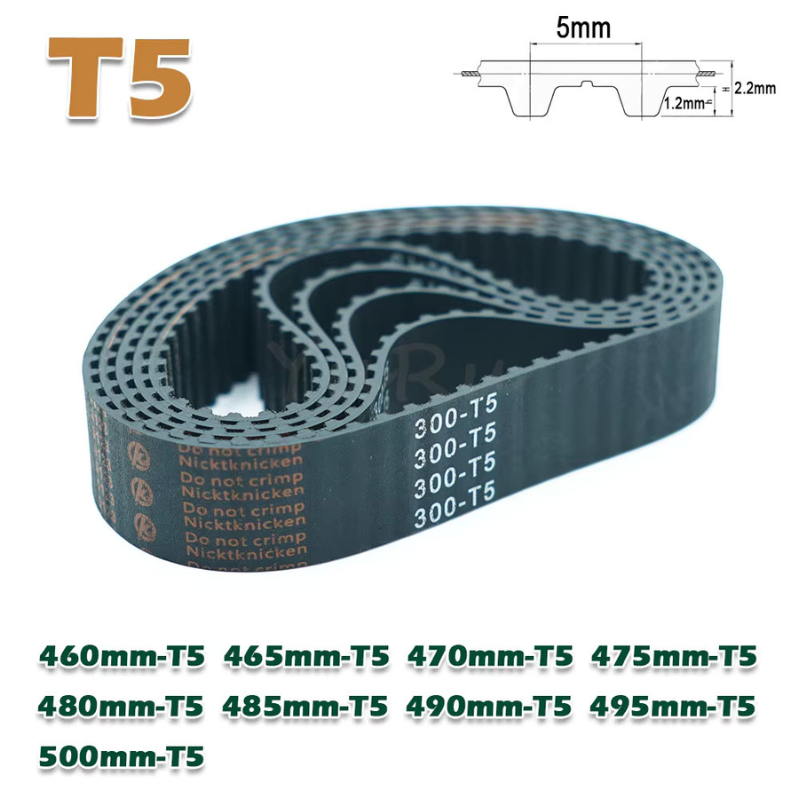 T5-Typ Gummi-Zahnriemen mit geschlossenem Regelkreis in Schwarz für CNC-Antriebe, Breite: 6 mm - Bild 2