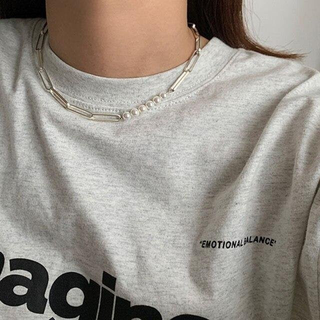 Halskette 925 Sterlingsilber, Perlenkette, Damen, weiß - Bild 1
