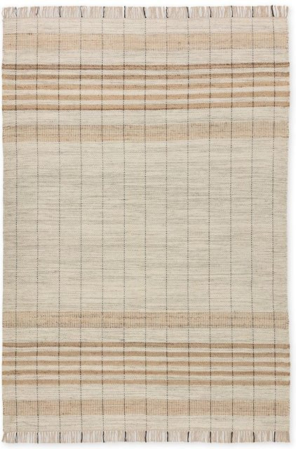 Teppich SCHÖNER WOHNEN NERIA modern gestreift in Weiß und Beige aus Wolle, Jute und Baumwolle, B/T: 230 x 160 cm - Bild 1
