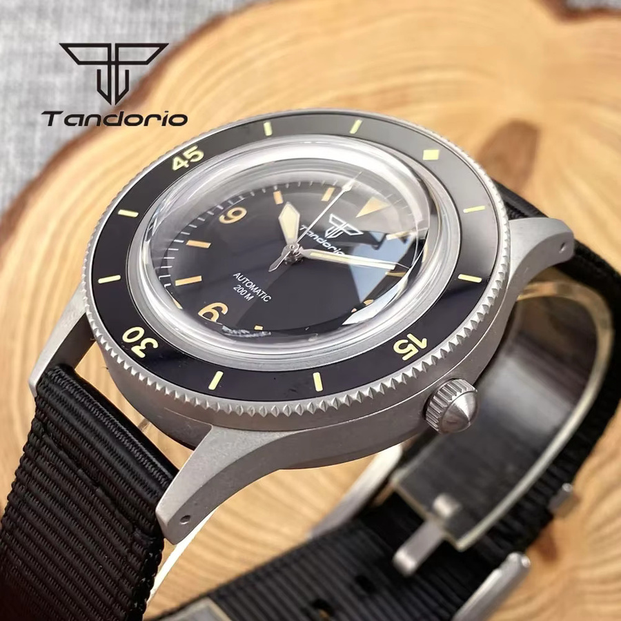 Tandorio Armbanduhr, Automatik, Edelstahl, 40 mm, Herren, Schwarz - Bild 2