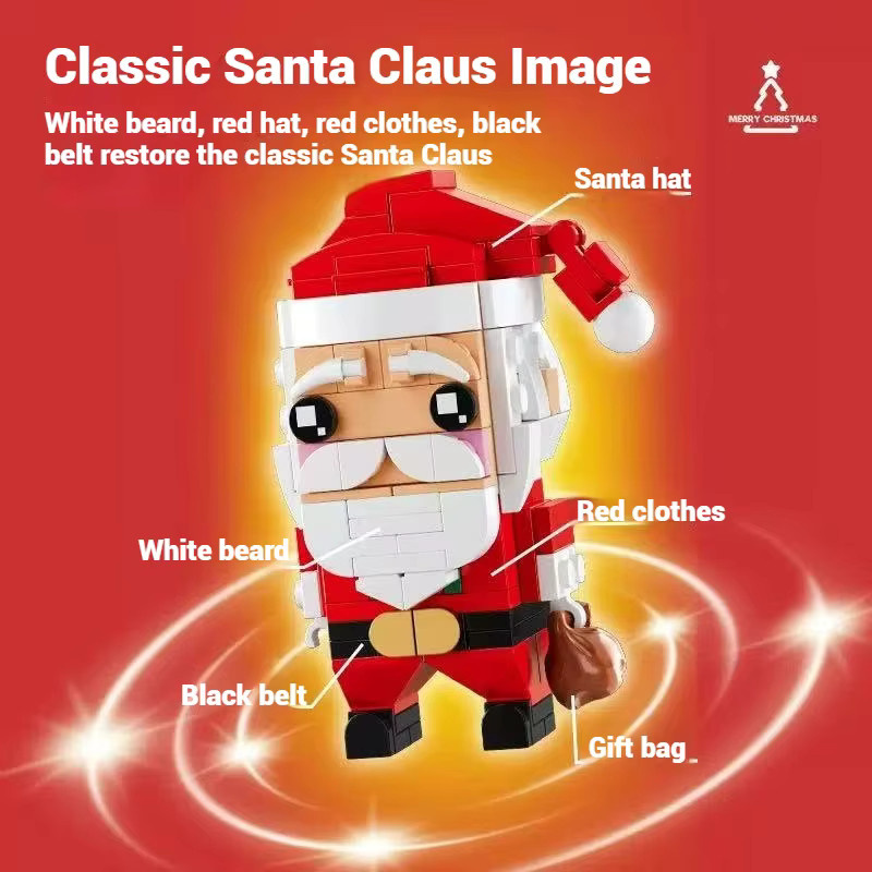 JAKI Weihnachts-Bausteine Set mit Weihnachtsmann und Pinguin-Modellen, 493-teiliges BrickHeadz Spielzeug in Mehrfarbig - Bild 3