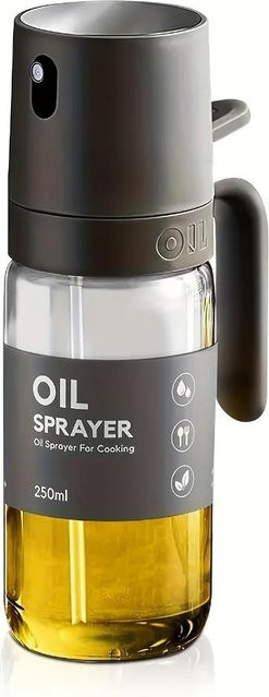 Bestbags Ölsprüher aus Hochborosilikatglas in Schwarz, 250 ml Kochöl-Zerstäuber für Heißluftfritteuse, Salat und BBQ - Bild 1