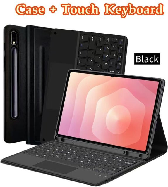 Samsung Lederhülle mit kabelloser Tastatur und S Pen Halter für Galaxy Tab S11 Ultra 14,6 Zoll, Schwarz - Bild 1