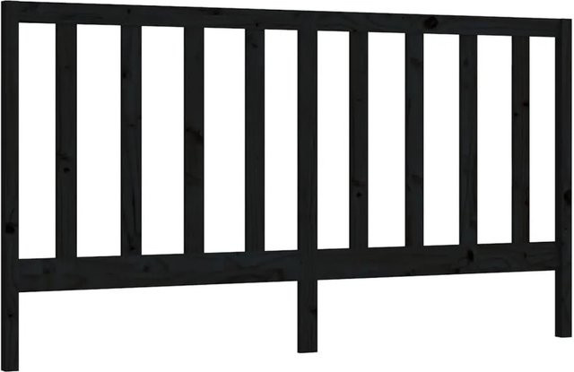 vidaXL Kopfteil aus Massivholz Kiefer in Schwarz, B: 186 cm, H: 100 cm, T: 4 cm - Bild 1