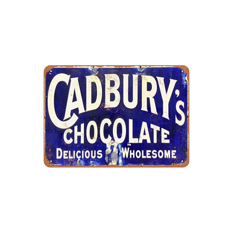 Cadbury's Metallschild Wanddekoration im Vintage-Look, Blau, B/H: 20,0 x 14,0 cm - Bild 2