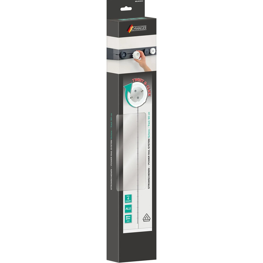 Schwaiger Modulare Stromschiene Powerrail Weiß IP20 ohne Stecker Länge: 50 cm - Bild 2