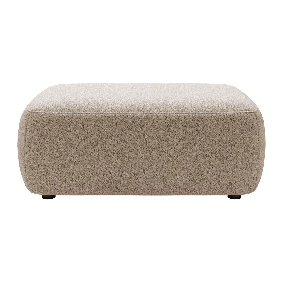 Vente-unique Sitzhocker Daviso in Taupe aus meliertem Stoff, Durchmesser: 100 cm - Bild 2