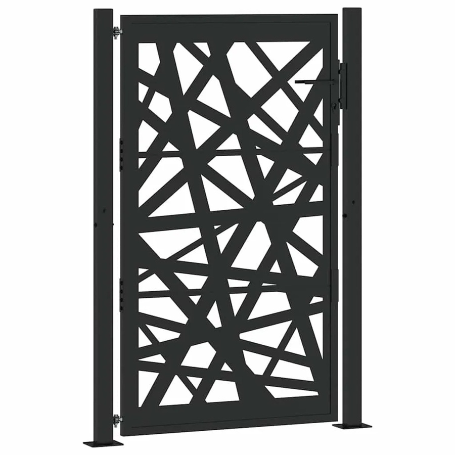 vidaXL Gartentor aus verzinktem Stahl in Schwarz, B/H: 110 x 155 cm - Bild 2