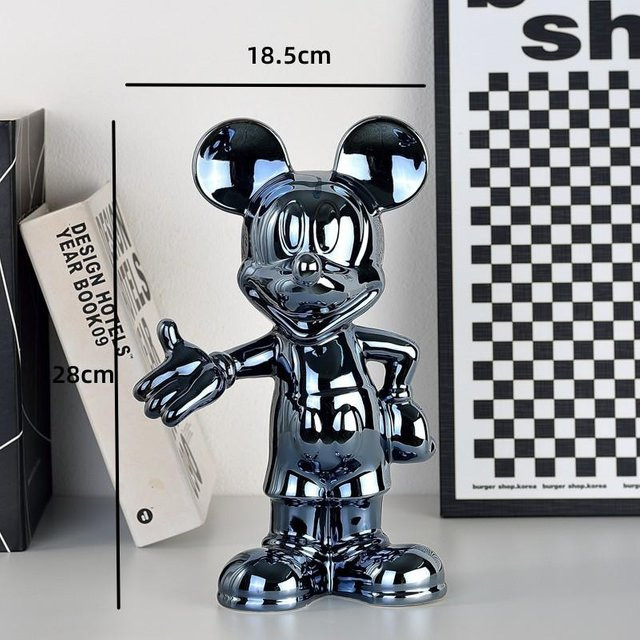 Disney Mickey Maus Figur Statue in Grau als Deko-Skulptur für dein Zuhause oder die Kaffeebar - Bild 1