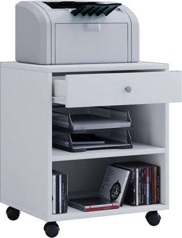 VCM Rollcontainer Salda in Weiß mit 1 Schubfach und 2 Regalfächern, B/T/H: 38 x 45 x 54 cm - Bild 1