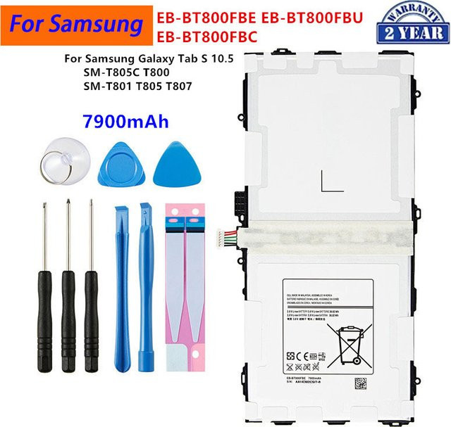 Samsung Akku für Galaxy Tab S 10.5 SM-T800 SM-T801 SM-T805 SM-T807 EB-BT800FBE EB-BT800FBU FBC in Weiß - Bild 1