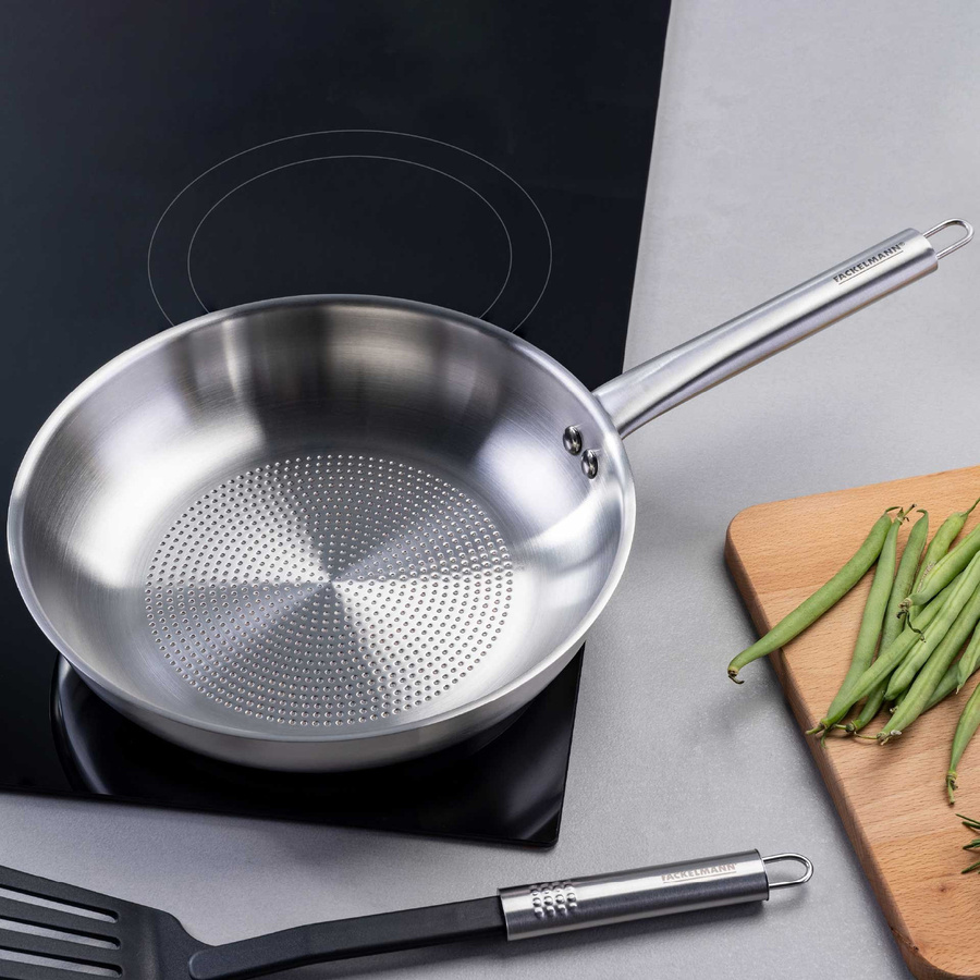 Fackelmann Bratpfanne aus Edelstahl in Silber mit Ø 24 cm - Bild 2