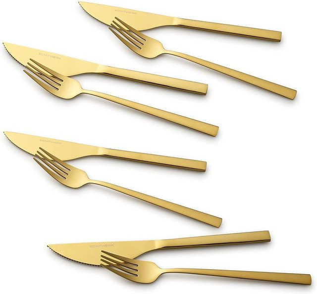 ECHTWERK Pizzabesteck-Set Bari aus Edelstahl in Gold, 8-teilig - Bild 1