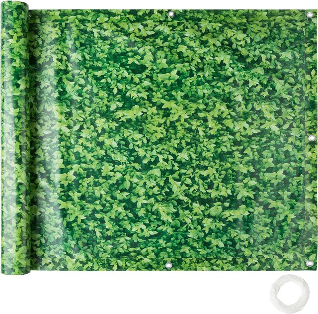tectake Balkonbespannung Grünes Laub, witterungsbeständig und pflegeleicht, B/H: 600 x 90 cm - Bild 1