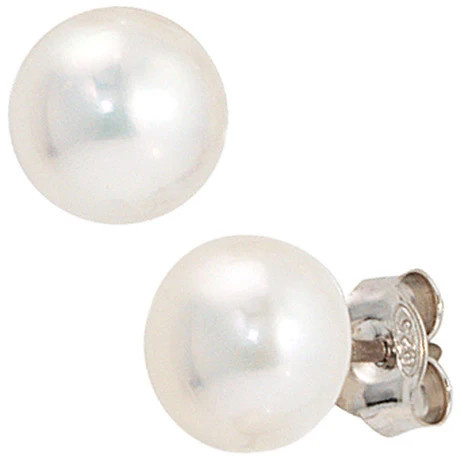Colfem Ohrstecker 925 Silber, Perle, Unisex - Bild 1