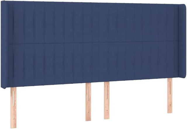 vidaXL LED Kopfteil Blau mit USB-Ladeport und integrierter Beleuchtung, B: 163 cm, T: 16 cm, H: 118 cm bis 128 cm - Bild 1