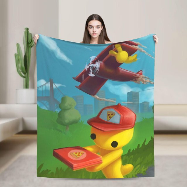 DIANASORZA Home Wobbly Life Sandbox Tagesdecke, weich und warm, geometrisches Design, Mehrfarbig, B/T: 152,4 x 127,0 cm - Bild 1