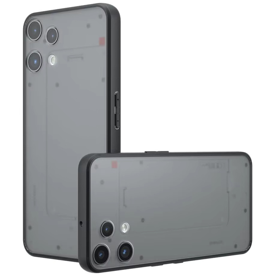 Fundas Frosted Matte Schutzhülle für Nothing Phone 3a Lite in Transparent Schwarz, stoßfestes Skin-Touch Cover mit harter Rückseite - Bild 2