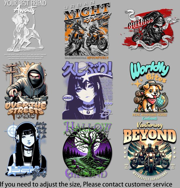 DACHENG COCO Anime-Stil Mädchen Aufbügelaufkleber Street Rebel Grafik Motorrad Abenteuer Patch für Kleidung und DIY-Dekoration - Bild 1
