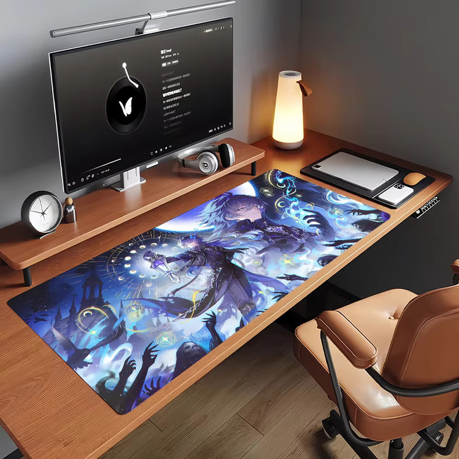 Genshin Impact Flins Gaming Mauspad in Multicolour, rutschfeste Schreibtischunterlage aus Gummi für PC und Laptop - Bild 5