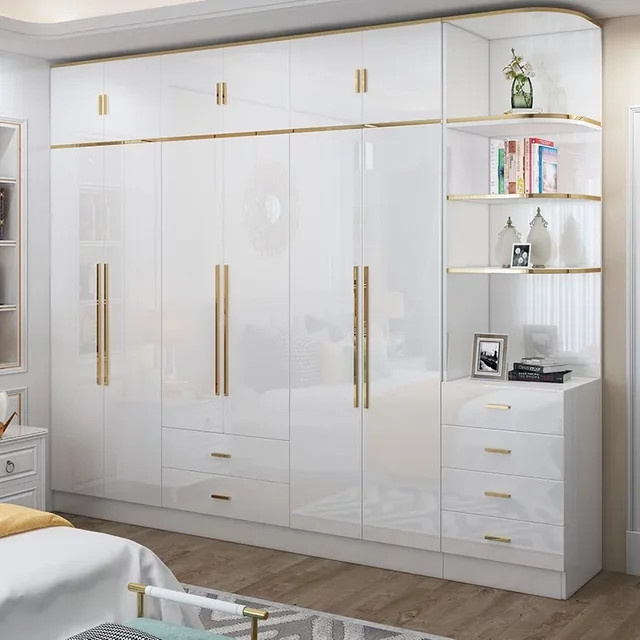 DUTRIEUX Kleiderschrank für Kinder in Weißgold im nordischen Design mit Kleiderstange - Bild 1