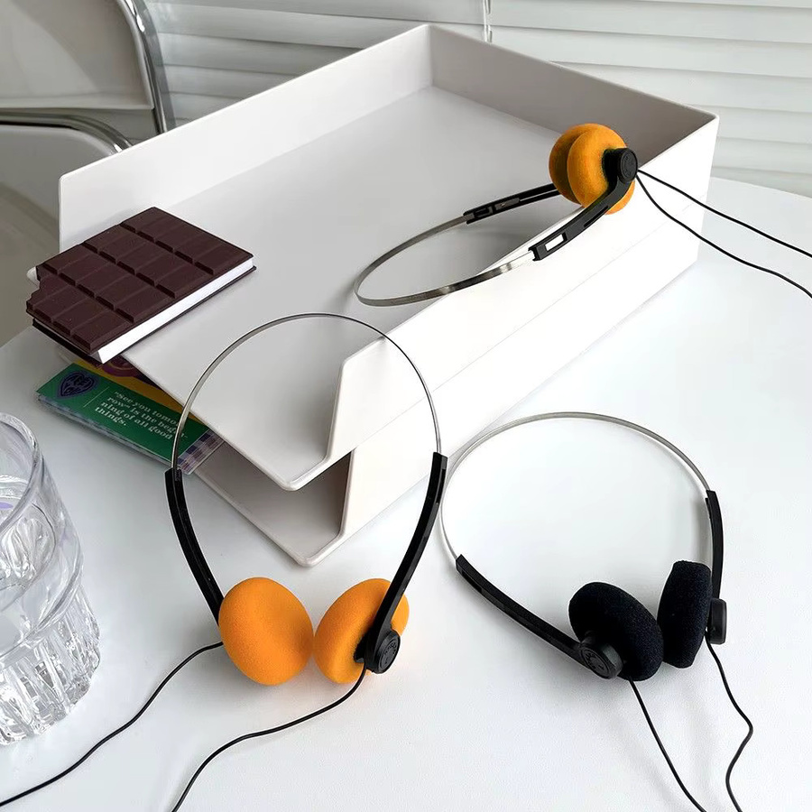 On-Ear Stereo Kopfhörer von Occkic im Retro-Vintage-Stil mit 3,5 mm Klinkenanschluss in Orange - Bild 3