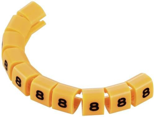 TRU Components TC-MB1/8203 Kennzeichnungsclip mit Aufdruck 8 in Gelb, Außendurchmesser-Bereich 3 bis 3,60 mm - Bild 1