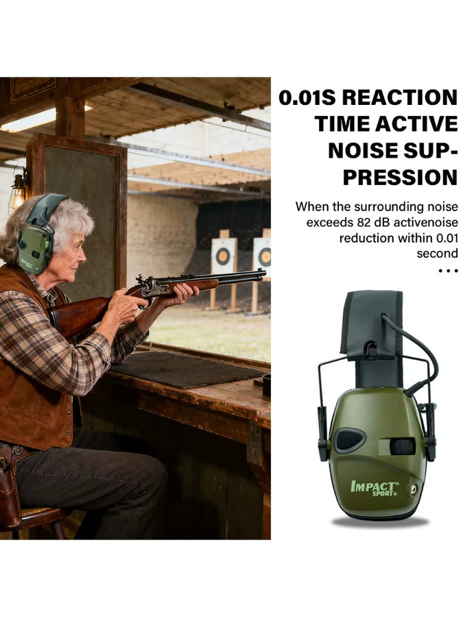 Aktives Over-Ear Schieß-Headset als elektronischer Gehörschutz für die Jagd in Schwarz oder Grün - Bild 6