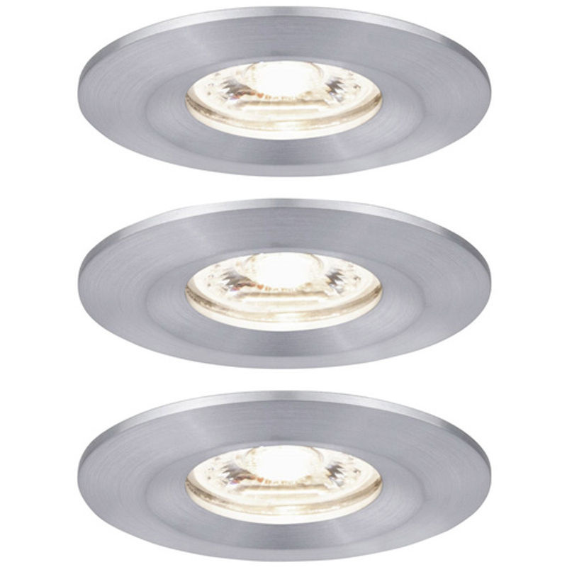 Paulmann Nova mini LED-Einbauleuchte 3er Set, Silber, Warmweiß, IP44, Aluminium - Bild 3