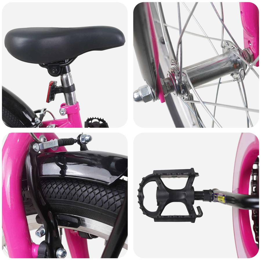 VD Home Furnishing Kinderfahrrad 20 Zoll Rosa und Schwarz - Bild 2