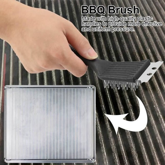 Grillbürste STEL ORA aus Edelstahl und Kunststoff in Schwarz - Bild 1