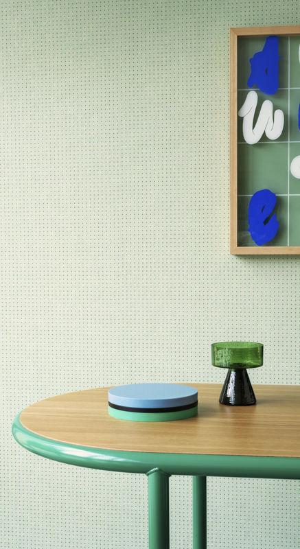 Arte International Tapete Dots 31017 Abstract Bauhaus Design in Mild Grey Green aus Vlies mit High Gloss Effekt - Bild 2