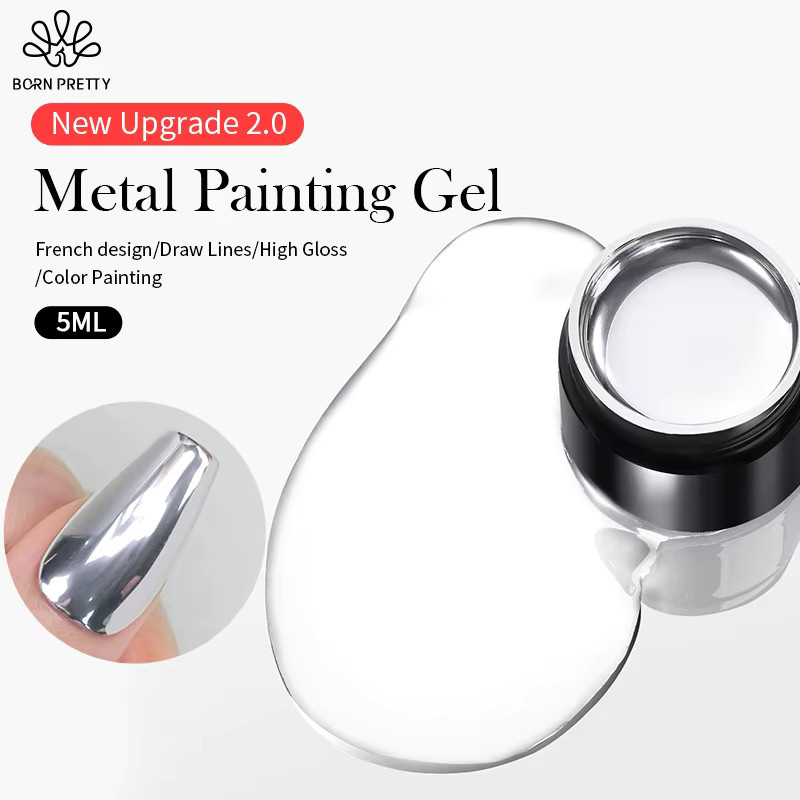 BORN PRETTY Metallic-Nagellack, Silber, 5 ml - Bild 4