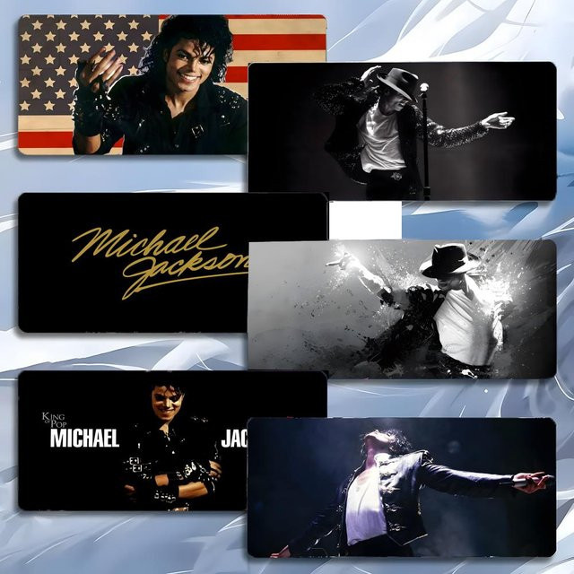 Pop Music M-Michael Jackson Gaming-Mauspad mit LockEdge in Schwarz und Multicolour, große Schreibtischunterlage für deinen PC-Schreibtisch - Bild 1