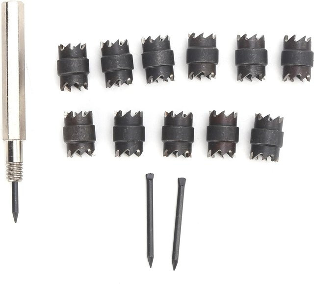 TOMTOP 13-teiliges Punktschweiß-Schneidwerkzeug-Set in Silber, 38 Zoll, doppelseitig für elektrische Bohrmaschinen zum Entfernen von Schnittschweißwerkzeugen - Bild 1