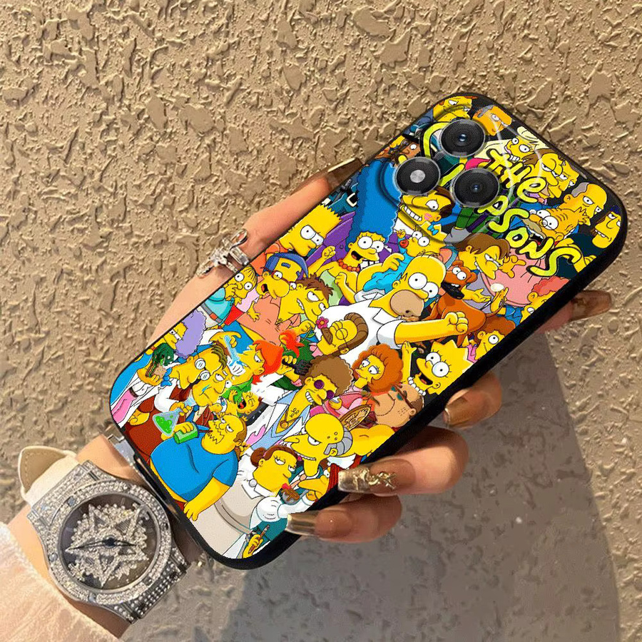 Die Simpsons Cartoon Handyhülle in Schwarz für Honor 200 400 Lite 8X X6 70 90 Magic5Lite X8 X9a X5b X7 - Bild 2