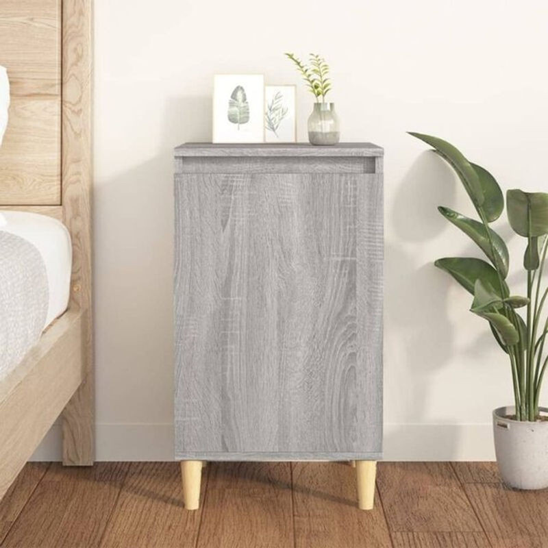 Vidaxl Nachttisch in Grau Sonoma aus Holzwerkstoff, Modern und Klassisch, B/T/H: 40 x 35 x 70 cm - Bild 1