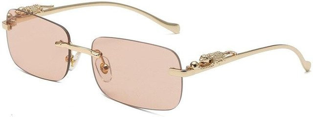 Starwish Sonnenbrille, randlos, rechteckig, Metall, Unisex, Champagne - Bild 1