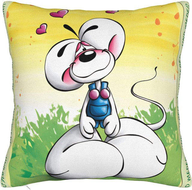 Diddl Kissenbezug mit Comic Cartoon Motiv in Multicolour, B/H: 50 x 50 cm - Bild 1