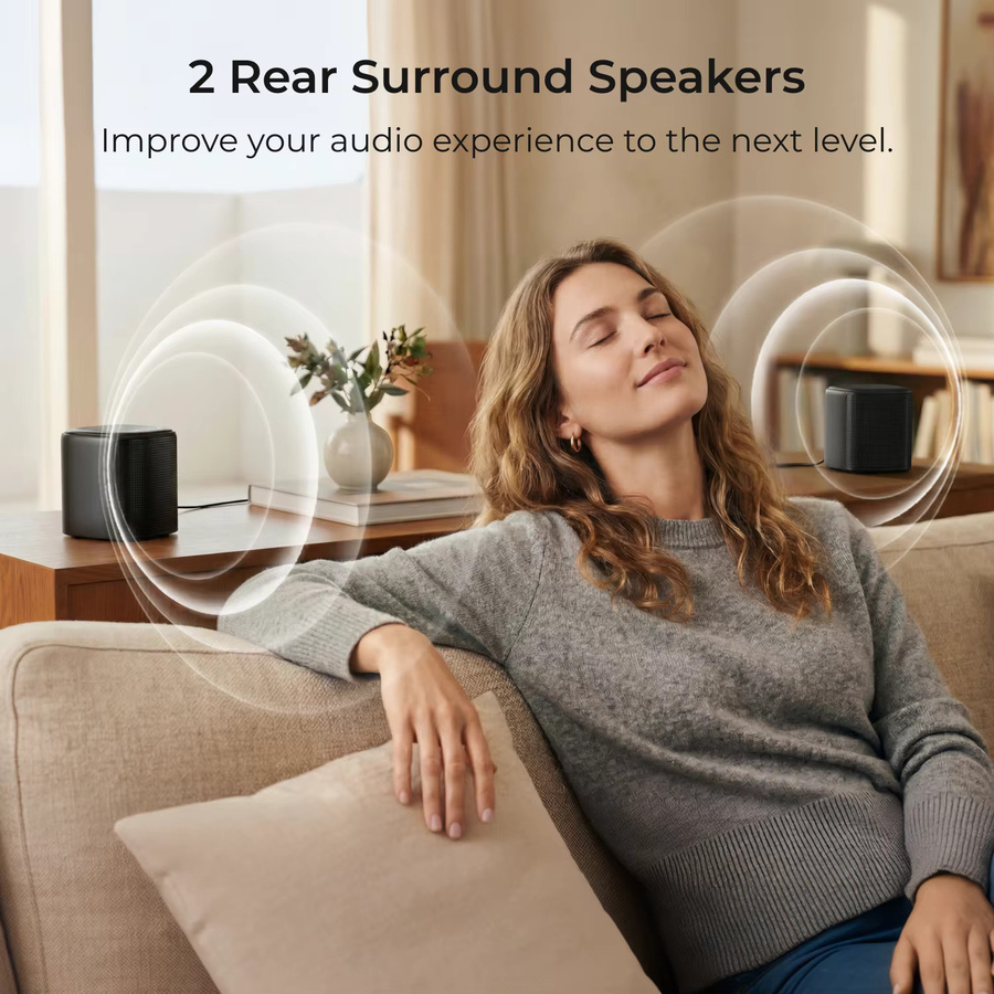 ULTIMEA Aura S5T 7.1-Kanal Soundbar mit Dolby Atmos, 420W Surround-Sound-System in Schwarz mit 5,25-Zoll-Subwoofer und 4 Surround-Lautsprechern - Bild 5