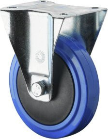 BS Transportrolle L410.B62.126 Bockrolle mit Raddurchmesser 125 mm in Schwarz und Blau aus Kunststoff mit Schraubbefestigung - Bild 1