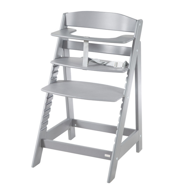 Roba Treppenhochstuhl Sit Up Flex aus Holz in Grau/Beige, mitwachsend bis zum Jugendstuhl, B/T/H: 54,0 x 44,5 x 40,0 cm - Bild 1