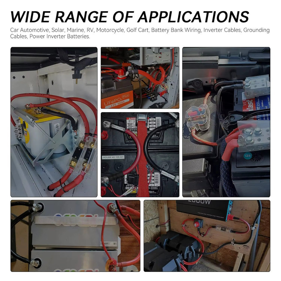 PowMr 2AWG Elektrokabel aus Kupfer als Batterie-Inverterkabel und Solarstrom-Anschlusskabel für Wechselrichter, Auto und Boot - Bild 5