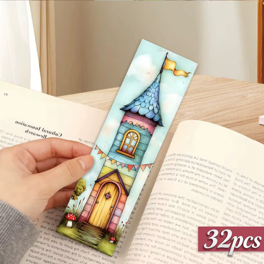 32 Stück Fantasy-Glockenturm-Lesezeichen aus Papier in Multicolour für Schule und Lehrergeschenke - Bild 5