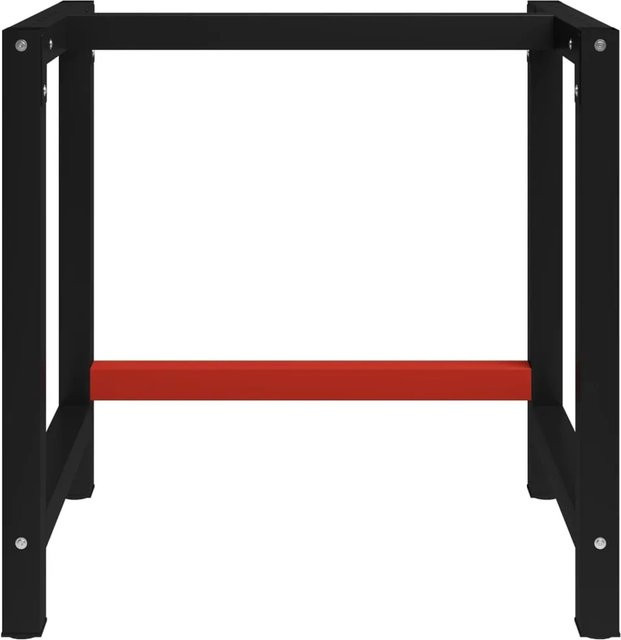 vidaXL Werkbankgestell aus Metall in Schwarz und Rot, B/T/H: 80 x 57 x 79 cm - Bild 1
