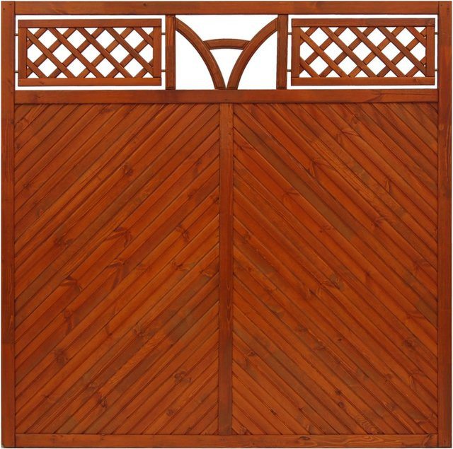 Sichtschutzzaun Toulon von Andrewex in Teak Natur, B/H: 180 x 180 cm - Bild 1